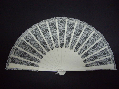 Plain ivory wood fan for bride